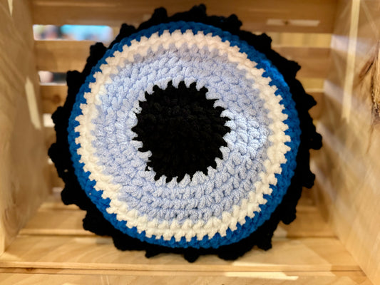 Crocheted Evil Eye Pillow